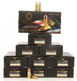 500 RD TROY 9MM LUGER 124 GR FMJ AMMO