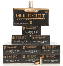 500 RDS GOLD DOT 9MM LUGER 124 GR GDHP AMMO