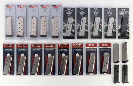 LOT OF 22 COLT M1911 .45 MAGAZINES WILSON COMBAT