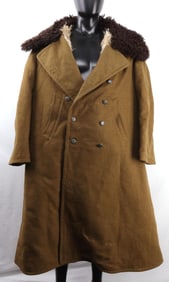 SOVIET RUSSIA SHEEP FUR LINED SHERPA TULUP COAT