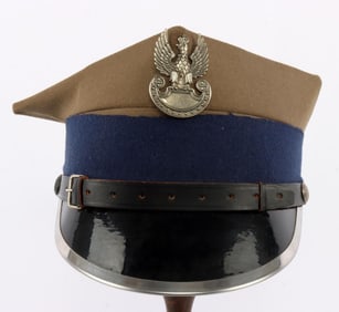 WWII POLISH ROGATYWKA PEAKED FIELD CAP WITH VISOR