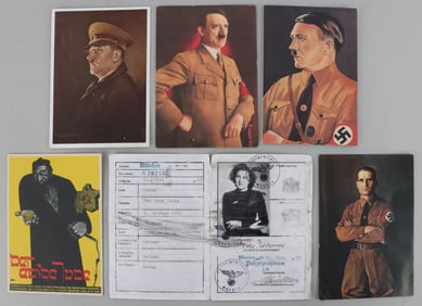 WWII GERMAN REICH HITLER HESS ANTI JUDEN POSTCARDS