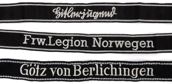 LOT OF 3 WWII GERMAN THIRD REICH CUFF TITLES