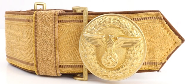 WWII GERMAN POLITICAL LEADERS BROCADE BELT BUCKLE