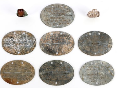WWII GERMAN REICH LOT OF DOG TAGS AND RINGS