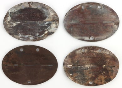 4 WWII GERMAN THIRD REICH HITLER YOUTH HJ DOG TAGS