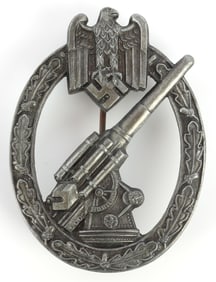 WWII GERMAN HEER ARTILLERY BADGE IN ZINC