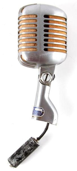 1950'S UNIDYNE SHURE DYNAMIC MICROPHONE MODEL 55S: Used locally in the 1960's by a Gospel country band, "worked" last time it was used state the owner, SN/6120v, impedances, L 30-50 OHMS, M 150-250 OHMS, H high, overall good to very good condition, no
