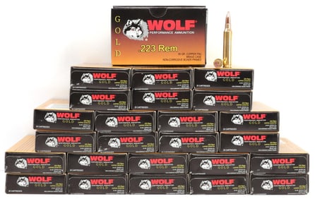 500 RDS WOLF GOLD 223 REMINGTON 55 GR FMJ AMMO