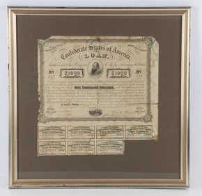 AMERICAN CIVIL WAR CSA $1000 LOAN CERTIFICATE