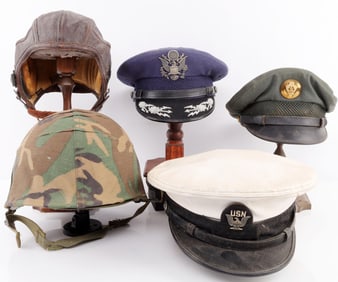 MILITARY HAT & VISOR LOT WWII KOREA VIETNAM