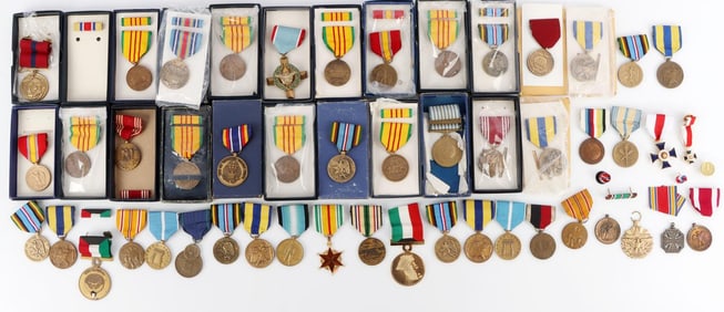 50+ LOT OF POST WWII US & NATO MEDALS AND BADGES