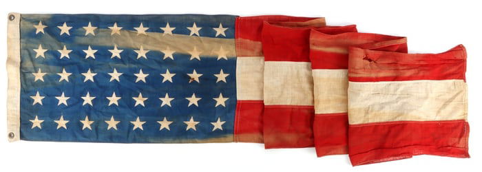 WWI US NAVAL BUNTING FLAG 8 FEET LONG