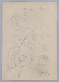 WWII GERMAN THIRD REICH GEORGE GROSZ SKETCH