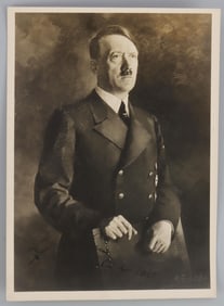 WWII GERMAN REICH ADOLF HITLER SIGNED POSTCARD