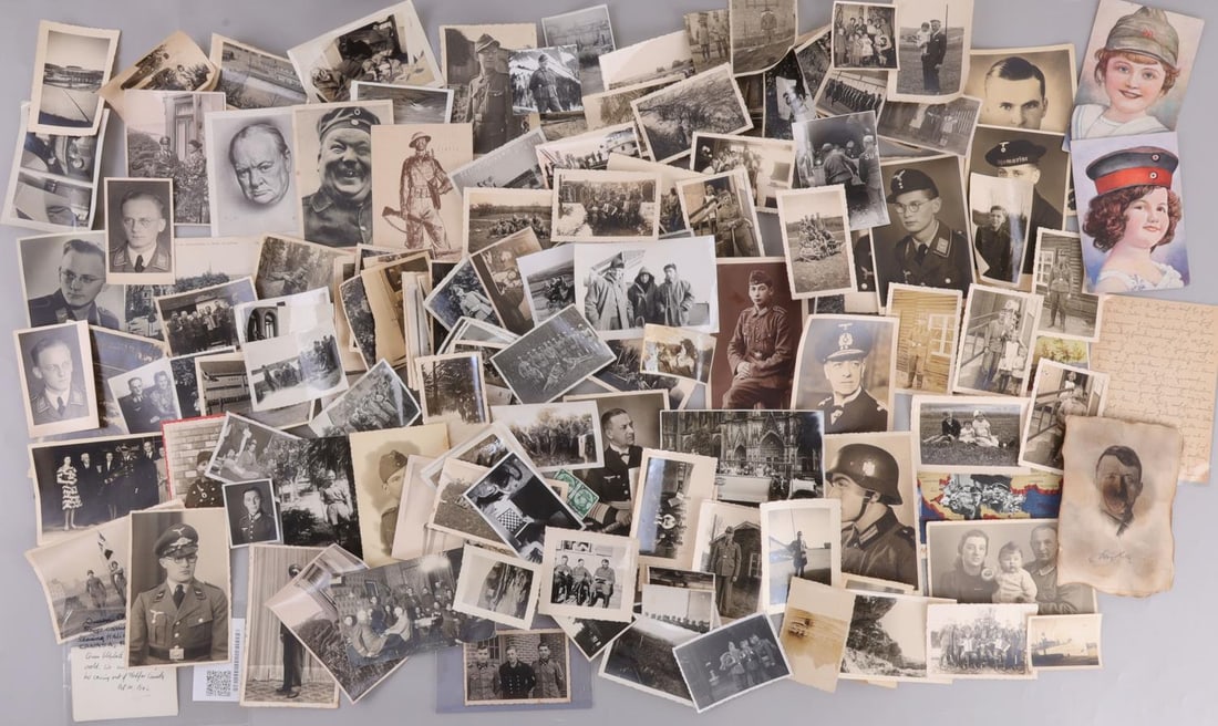 WWII GERMAN THIRD REICH PHOTOS & CARDS LARGE LOT: Large selection of photographs and post cards from World War II, with the overwhelming majority coming from the Third Reich. Photos include both civilian and military life. Some photos are slightly be
