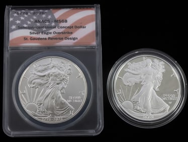 SILVER EAGLE PROOF & SEMIQUINCENTENNIAL CONCEPT $