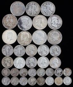 $9.50 FACE VALUE 90% SILVER MIXED U.S. COIN LOT