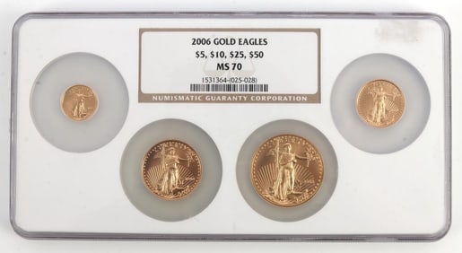 2006 GOLD AMERICAN EAGLE SET NGC MS 70