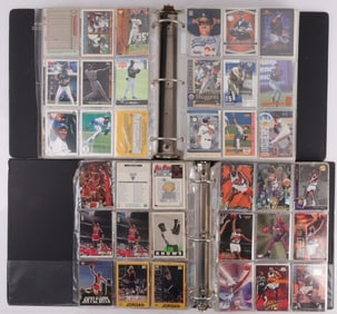 LOT OF 2 BINDERS FULL OF SPORTS CARDS 1990S