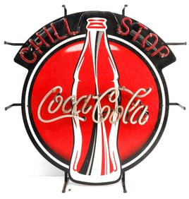 COCA COLA CHILL STOP LIGHT UP NEON SIGN