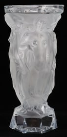 BOHEMIAN FROSTED GLASS VASE DANCING NUDES