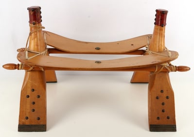 VINTAGE IDEAL RIMINI CAMEL SADDLE OTTOMAN STOOL