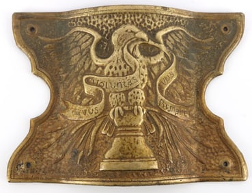 BRONZE EAGLE PLATE WITH CHRISTIAN MOTTO DÉCOR