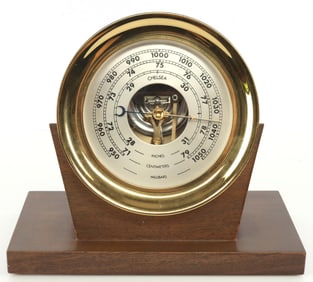 CHELSEA BRASS TABLE TOP BAROMETER