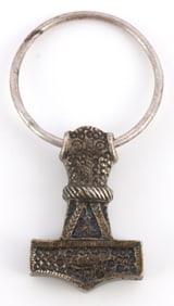 ANTIQUE .900 SILVER VIKING THOR'S HAMMER PENDANT