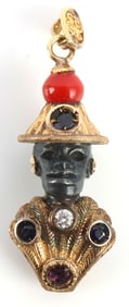 18KT GOLD BLACKAMOOR DIAMOND SAPPHIRE PENDANT