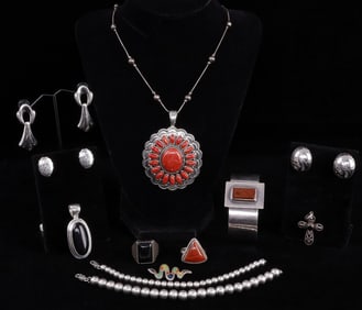 SOUTHWESTERN SILVER 925 BRACELET RING NECKLACE LOT
