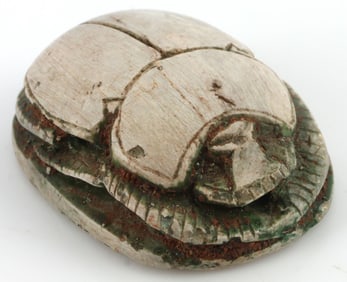 MINIATURE EGYPTIAN STEATITE SCARAB THUTMOSE III