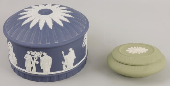 LOT OF 2 WEDGWOOD JASPERWARE CONTAINERS