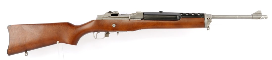 1994 RUGER MINI-14 .223 REM RANCH RIFLE AS-NEW NOS: Ruger Mini-14 semi-automatic rifle, manufactured 1994. Model 1835 (KMINI-14/5) with 18-inch stainless steel barrel and one (1) magazine. As-new condition with original packaging. Action and bore coate