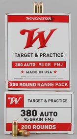 400 RDS WINCHESTER 380 AUTO 95 GRAIN FMJ AMMO
