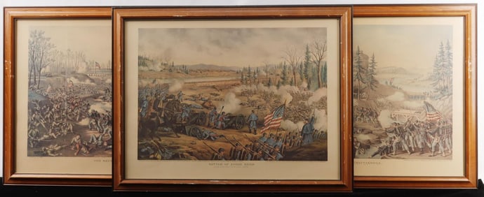 LOT OF 3 US CIVIL WAR TENNESSEE BATTLE PRINTS