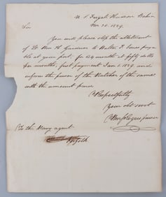 1829 US NAVY FRIGATE HUDSON PURSER ROGERS ALS