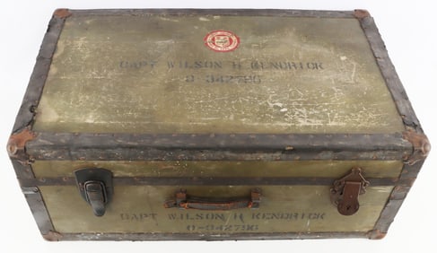 WWII NAMED US MILITARY CAPTAIN'S LUGGAGE TRUNK