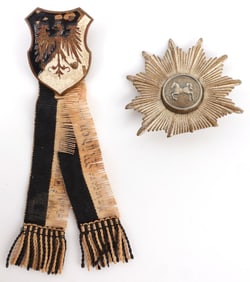 LOT 2 PRUSSIAN BADGES VET ASSOCIATION & CAP BADGE