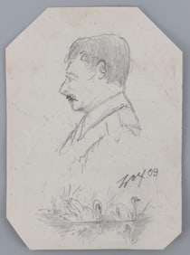 WWII GERMAN THIRD REICH HITLER PENCIL SKETCH