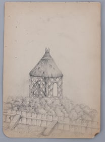 WWII GERMAN THIRD REICH ADOLF HITLER PENCIL SKETCH