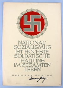 WWII GERMAN REICH PROPAGANDA POSTER GOERING SIGNED