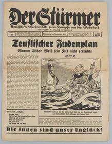 1933 DER STURMER ANTI SEMITIC TABLOID CARICATURE