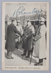WWII GERMAN THIRD REICH VON BLOMBERG AUTOGRAPH
