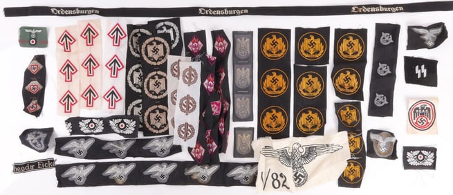 50PC WWII GERMAN BEVO INSIGNIA SLEEVE PATCH STRIPS