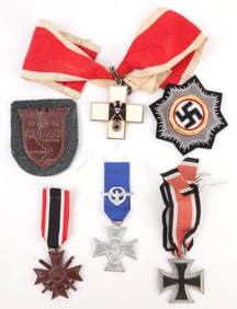 LOT OF 6 WWII GERMAN THIRD REICH MEDAL BADGES
