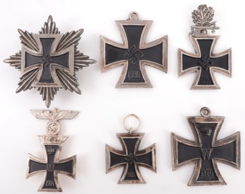 LOT OF 6 WWII GERMAN THIRD REICH IRON CROSSES