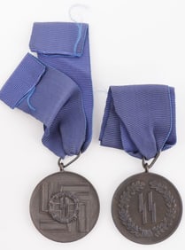 WWII SS MEDAL LOT 4 & 8 YEAR SERVICE