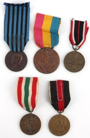 LOT OF 5 ITALY & GERMANY WWII MILITARY MEDALS